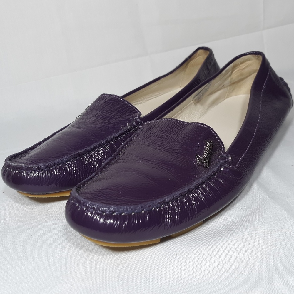 New GUCCI Purple Patent Leather Loafers Size 7.5